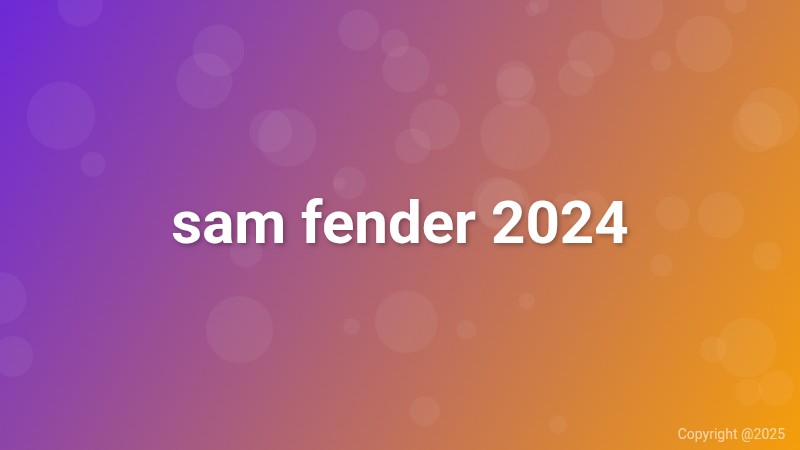 sam fender 2024